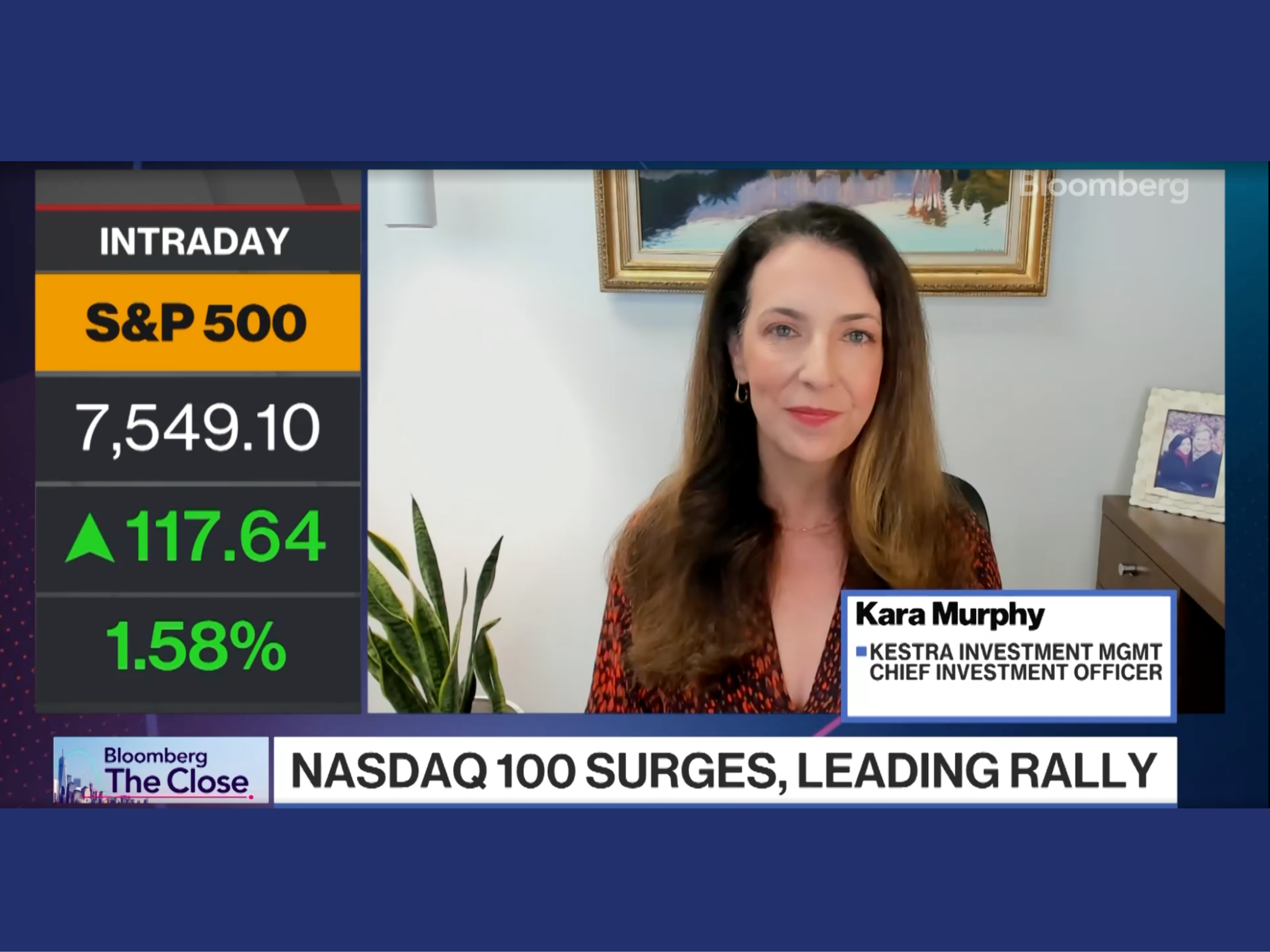 Graphic with Kara Murphy's headshot promoting her recent appearance on Bloomberg