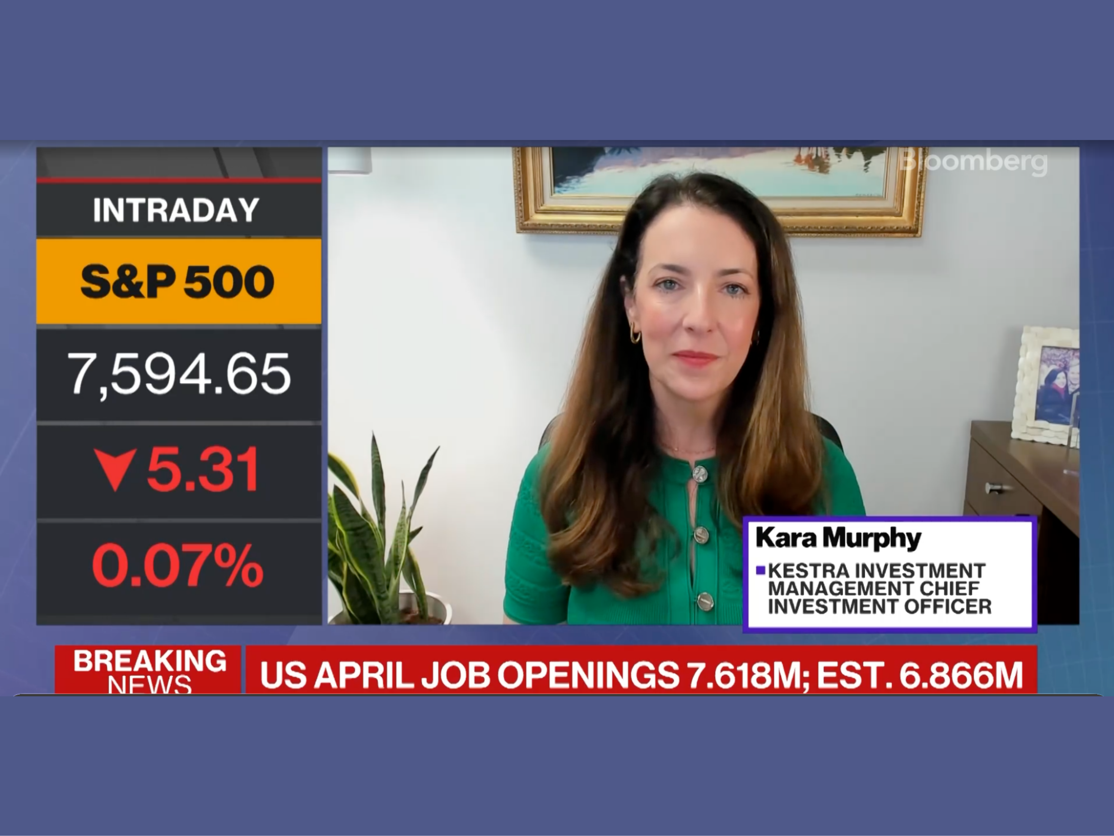 A screenshot of Kara Murphy appearing live on CNBC